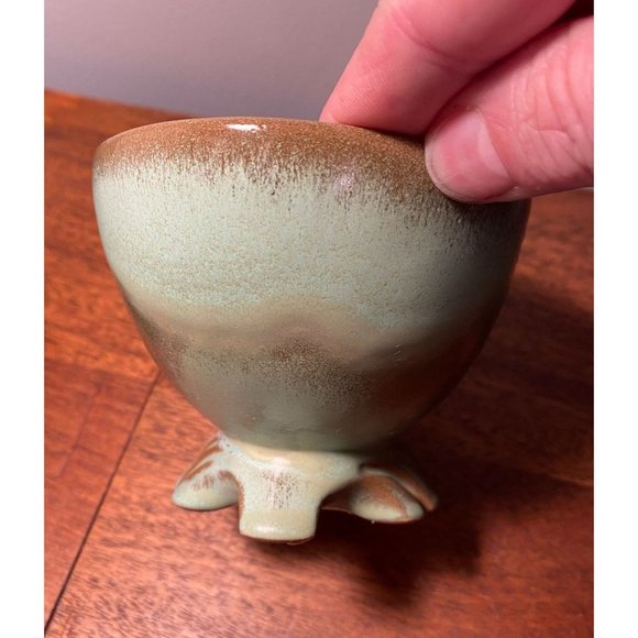 Beautiful Prairie Green and Brown Cornucopia Frankoma 575 -  6.25" x 4" x 4" - Picture 4 of 8